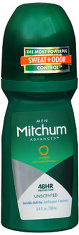 Mitchum Men Advanced Anti-Perspirant & Deodorant Invisible Roll-On Unscented - 3.4 oz