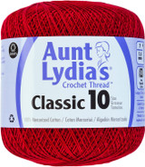 Aunt Lydia's Classic Crochet Thread, Cardinal, 350 Yds. - 3 Pkgs