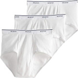 Men's White Briefs 3-Pack Underwear, White, X-Large - 1 Pkg