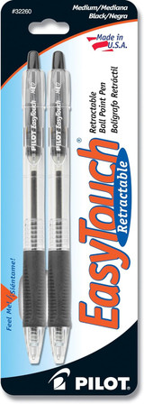 Easy Touch Ballpoint Pen Retractable, Black, Medium - 1 Pkg