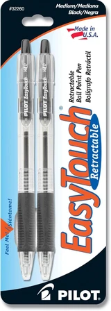 Easy Touch Ballpoint Pen Retractable, Black, Medium - 1 Pkg