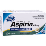 Premier Value Enteric Coat Aspirin Lo Dose 81Mg - 120ct