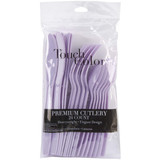Solid Color Assorted Cutlery, Lavender, 6-7" - 1 Pkg