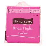 Knee High Sheer Toe Hose, Off Black, Queen - 1 Pkg