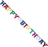 Deluxe Happy Birthday Banner Decoration, 4.5" - 1 Pkg
