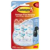 Command Adhesive Mini Hook, Clear, Mini - 1 Pkg