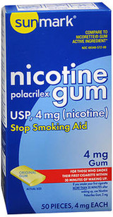 Sunmark Nicotine Polacrilex Gum 4 mg Original Flavor - 50 ct