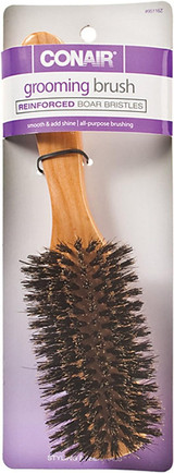 Wood Flair Hair Brush-Boar Bristles, Wooden - 1 Pkg