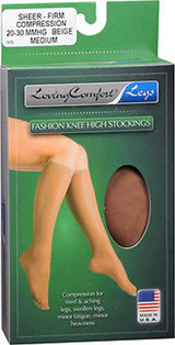 Loving Comfort Knee-High Compression Hose - Beige - Medium 1684802