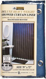 Deluxe Vinyl Shower Curtain Navy, Navy, 70"X72" - 1 Pkg