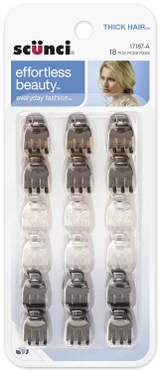 Mini Jaw Hair Clip, Asst, 18 Ct - 1 Pkg