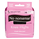 No Nonsense Knee Highs, Black, Onesize - 1 Box