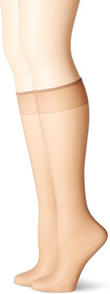Knee High Sheer Toe Hose, Tan, Queen - 1 Pkg