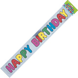 Happy Birthday Banner Decoration Metallic - 1 Pkg