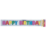 Happy Birthday Banner Decoration Metallic - 1 Pkg