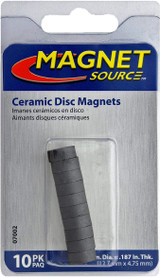 Round Ceramic Disc Magnets, Black, 1/2" - 1 Pkg