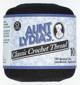 Aunt Lydia's Classic Crochet Thread, Black, 350 Yds. - 3 Pkgs