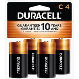 Duracell Coppertop Alkaline Batteries 1.5 Volt Size C - 4 pk