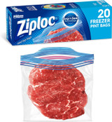 Ziploc Freezer Bags, Blue, 20 Ct - 1 Pkg