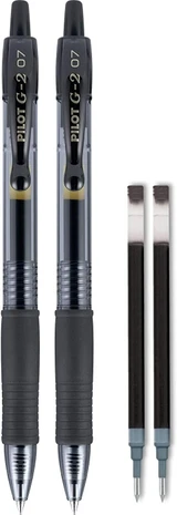 G2 Rolling Ball Pen 2pk Fine, Black - .7mm