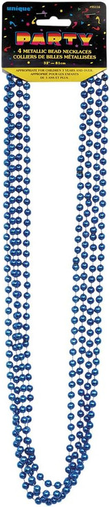 Bead Necklace Party Favors, Blue, 32" - 1 Pkg