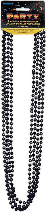 Bead Necklace Party Favors, Black, 32" - 1 Pkg