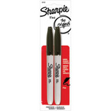 Sharpie Fine Point Marker, Black, 2Ct. - 1 Pkg