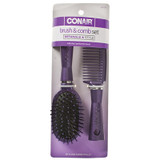 Conair Fusion Mid Size Cushion Hair Brush & Comb, 2 Pc