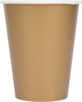 Solid Color Hot/Cold Cups, Glittering Gold, 9 oz - 1 Pkg
