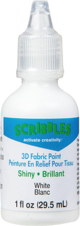Scribbles Dimensional Fabric Paint, White, 1 oz - 1 Pkg