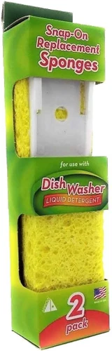 Arrow Dishwasher Replacement Sponge, Yellow - 2 ct