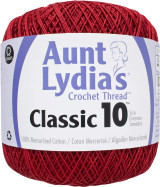 Aunt Lydia's Classic Crochet Thread, Victory Red, 350 Yds. - 3 Pkgs