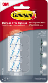 Command Clear Round Cord Clips, Clear - 1 Pkg