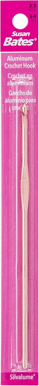 5 1/2" Silvalume Crochet Hook, 3.5Mm, E4 - 1 Pkg