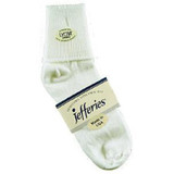 Ladies Cotton Cuff Anklet Sock, White - 1 Pair