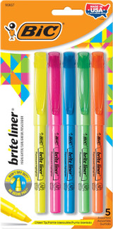 Briteliner Highlighter, Assorted, 5Pk. - 1 Pkg