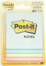 Post It Note Pad, Assorted - 3x3", 4 pads of 50