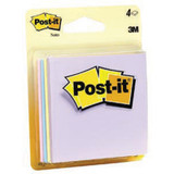 Post It Note Pad, Assorted - 3x3", 4 pads of 50