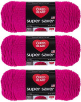 E300 Super Saver Yarn, Shocking Pink, 7 oz - 3 Packs