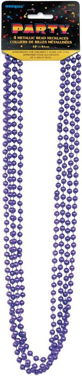Bead Necklace Party Favors, Purple, 32" - 1 Pkg