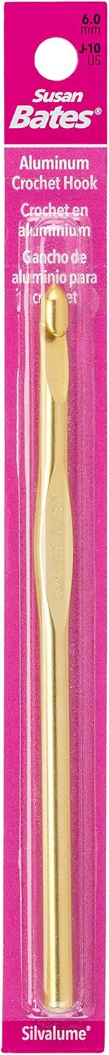5 1/2" Silvalume Crochet Hook, 6Mm, J10 - 1 Pkg