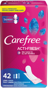 Carefree Acti-Fresh Body Shape Pantiliners Long To Go Unscented - 42 Liners