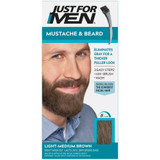 Just For Men Mustache & Beard Brush-In Color Gel Light-Medium Brown M-30 - 1 ea