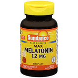 Sundance Vitamins Max Melatonin 12 mg Natural Berry Flavor - 60 Tablets