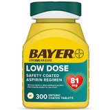 Bayer Low Dose Aspirin 81 mg Enteric Coated Tablets - 300 ct