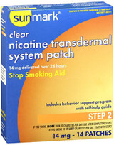 Sunmark Nicotine Transdermal System Step 2 - 14 mg Patches - 14 ct
