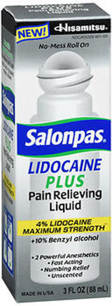 Salonpas Lidocaine Plus Maximum Strength Pain Relieving Liquid - 3 oz