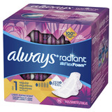 Always Radiant Infinity Pads Regular Flow with Flexi-Wings Light Clean Scent - 15 Ct