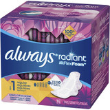 Always Radiant Infinity Pads Regular Flow with Flexi-Wings Light Clean Scent - 15 Ct