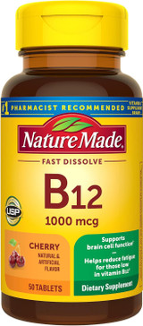Nature Made B-12 1000 mcg Micro-Lozenges Cherry Flavor - 50 ct